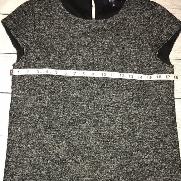 Madewell Mod Sheath Wool Dress Leather Trim - Picture 6 of 9